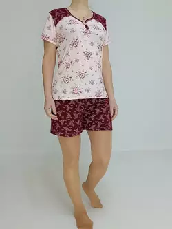 Женская пижама Бордовая (шорты + футболка) 50 (20172850-1)