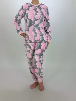 Пижама женская махровая Сердечки 40 Розовая 61948787-1