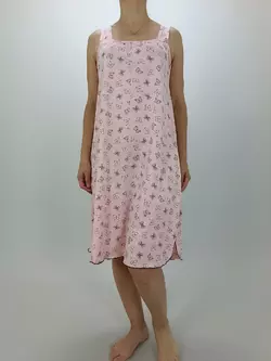 Ночная рубашка женская на бретелях р.48 Розовая с бабочками (18078808-1)
