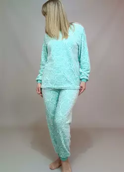 Женская пижама Flor de nieve махровая 48 Бирюзовая (87496226-1)