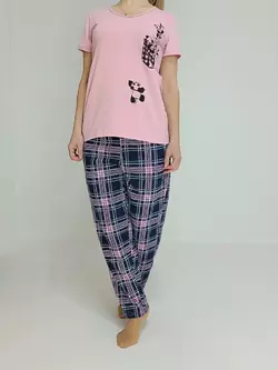 Пижама женская Пандочка (футболка + штаны)  50-52 Пудровая (65454488-2)