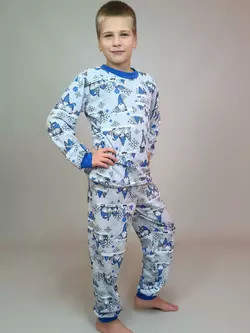 Пижама детская Гномики с начесом 134см Синяя 66518115-1