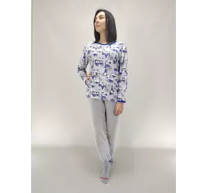 Женская пижама Гномики с начесом 44 Серая 14929070-1