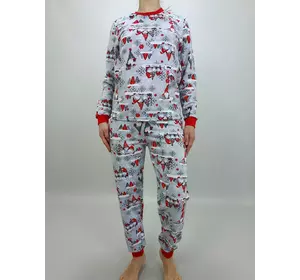 Пижама женская Снежинка байка 44 Серый с красным 57652145-1