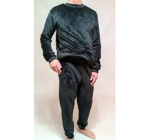 Пижама мужская Oscuro махровая 48 Черная 70197916-1
